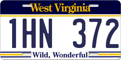 WV license plate 1HN372