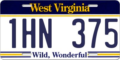 WV license plate 1HN375