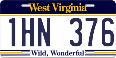 WV license plate 1HN376