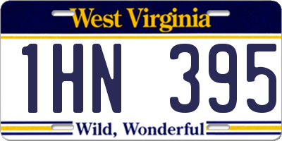 WV license plate 1HN395