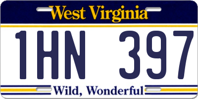 WV license plate 1HN397