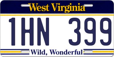 WV license plate 1HN399