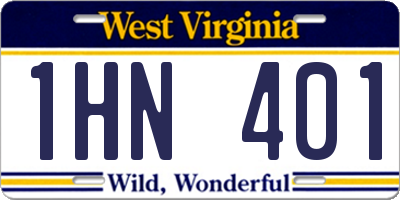 WV license plate 1HN401