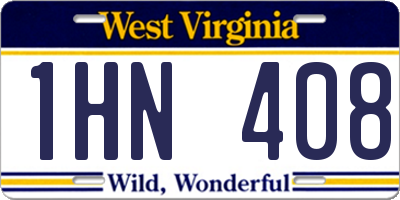 WV license plate 1HN408