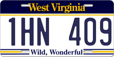 WV license plate 1HN409