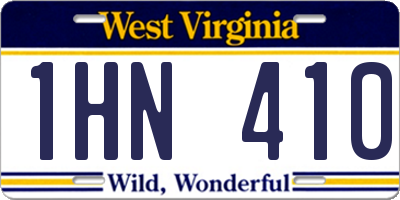WV license plate 1HN410
