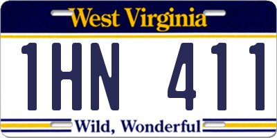 WV license plate 1HN411