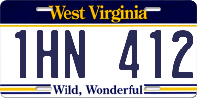 WV license plate 1HN412