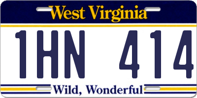 WV license plate 1HN414