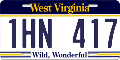 WV license plate 1HN417