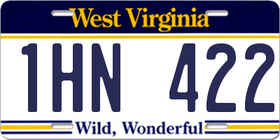 WV license plate 1HN422
