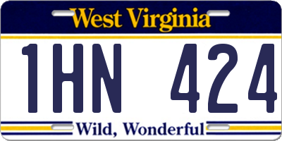 WV license plate 1HN424