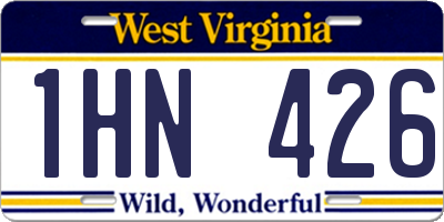 WV license plate 1HN426