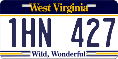 WV license plate 1HN427
