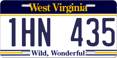 WV license plate 1HN435
