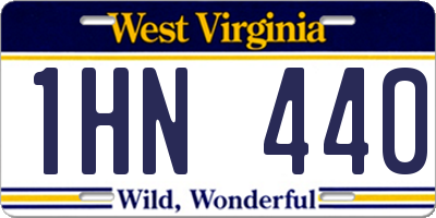 WV license plate 1HN440