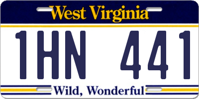 WV license plate 1HN441