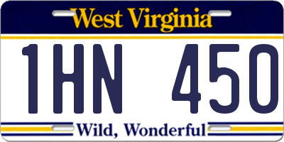 WV license plate 1HN450