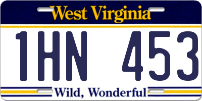 WV license plate 1HN453