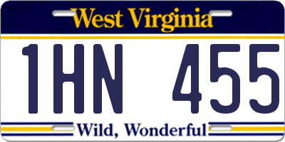 WV license plate 1HN455