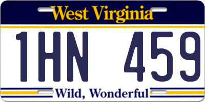 WV license plate 1HN459