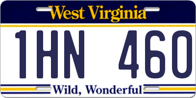 WV license plate 1HN460