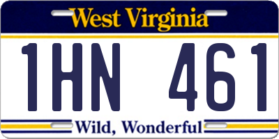 WV license plate 1HN461