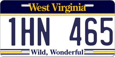 WV license plate 1HN465