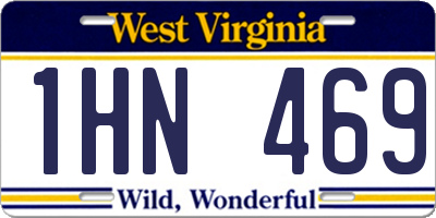 WV license plate 1HN469