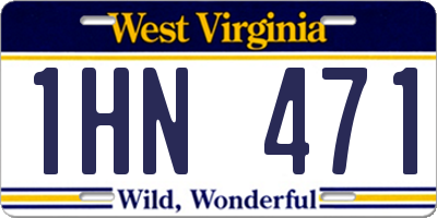 WV license plate 1HN471