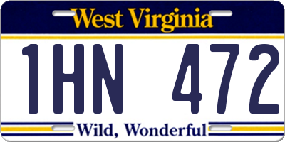 WV license plate 1HN472