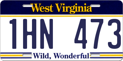 WV license plate 1HN473
