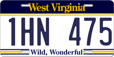 WV license plate 1HN475
