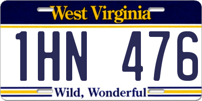 WV license plate 1HN476