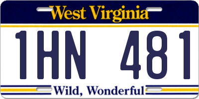 WV license plate 1HN481