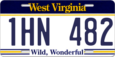 WV license plate 1HN482