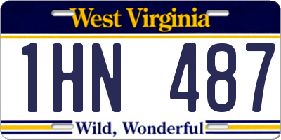 WV license plate 1HN487