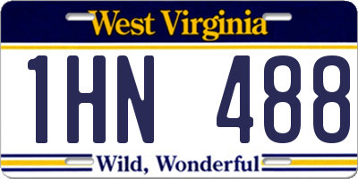WV license plate 1HN488