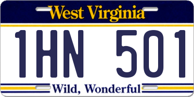 WV license plate 1HN501