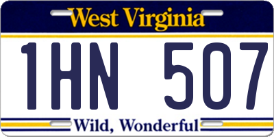 WV license plate 1HN507
