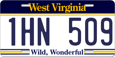 WV license plate 1HN509