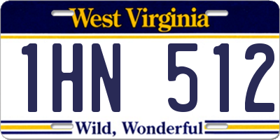 WV license plate 1HN512