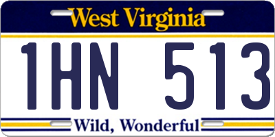 WV license plate 1HN513