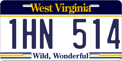 WV license plate 1HN514