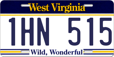 WV license plate 1HN515
