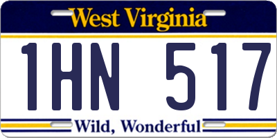 WV license plate 1HN517