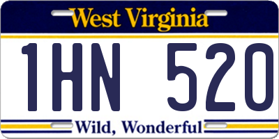 WV license plate 1HN520