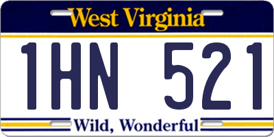 WV license plate 1HN521