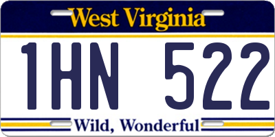 WV license plate 1HN522