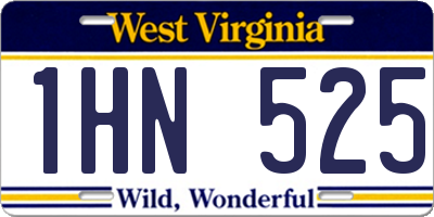 WV license plate 1HN525